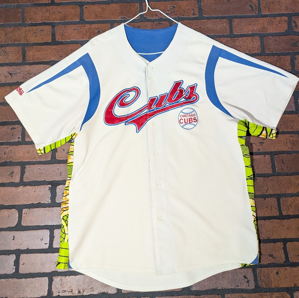 Stitches Chicago Cubs Jersey Men's XXL Bright Side Panels Stitched Logos Fashion